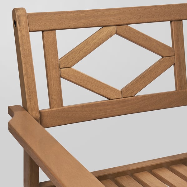 BONDHOLMEN Silla+reposabrazos, exterior, marrón