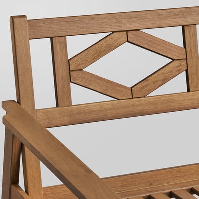 BONDHOLMEN Sofá 2 plazas, exterior, marrón, 54 3/4x31 7/8x28 3/4 "