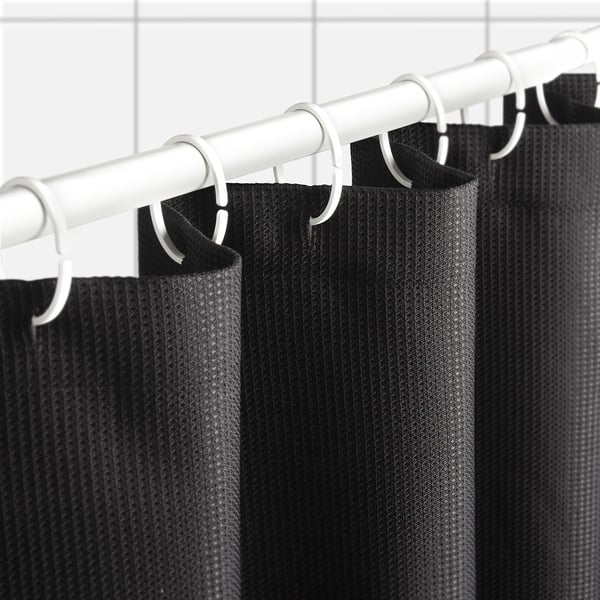 BORSTALOE Cortina de baño, negro, 72x72 "