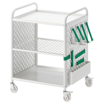 BRÄNNBOLL Estantería con ruedas, blanco, 22x24 3/8 "