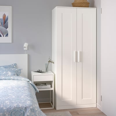 BRIMNES Armario con 2 puertas, blanco, 30 3/4x19 5/8x74 3/4 "