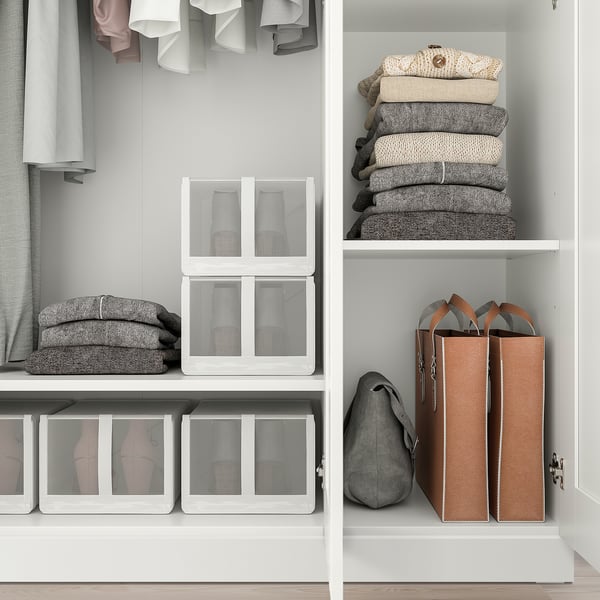 BRIMNES Armario con 3 puertas, blanco, 46x19 3/4x74 3/4 "