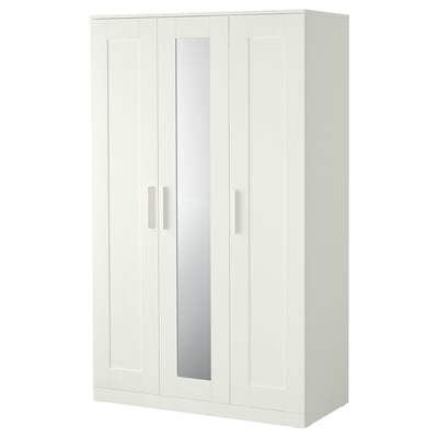 BRIMNES Armario con 3 puertas, blanco, 46x19 3/4x74 3/4 "