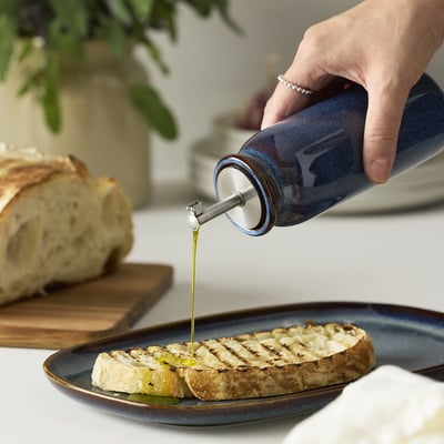 BRUGDHAJ Botella para aceite/vinagre, azul, 7 ½ "