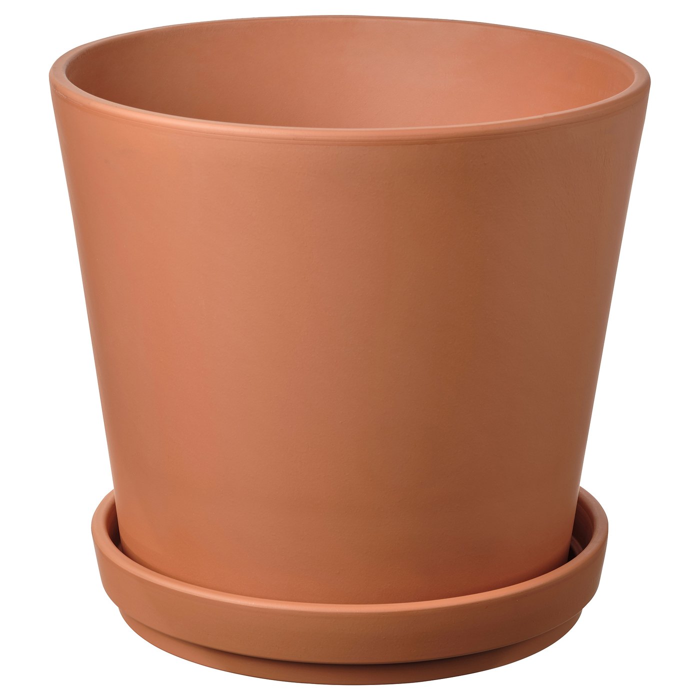 BRUNBÄR Maceta con plato, exterior terracota, 12 ½ "