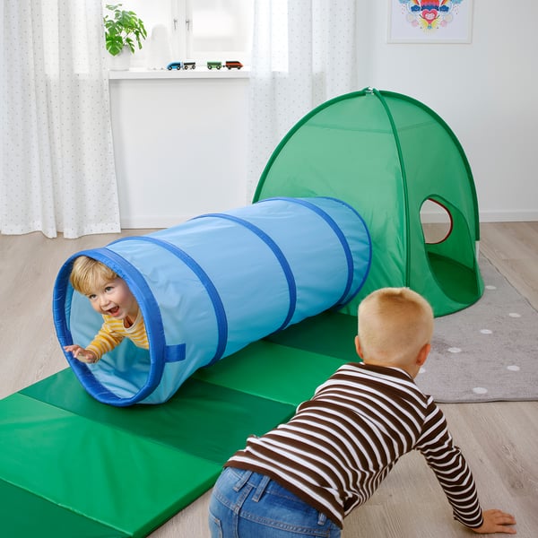 DVÄRGMÅS Túnel de juego, azul/verde