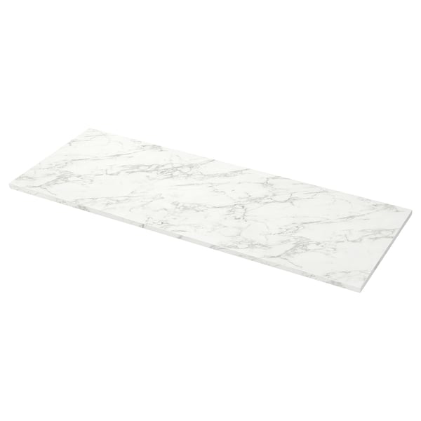 EKBACKEN Encimera de cocina, blanco efecto mármol alegre/laminado, 74x1 1/8 "