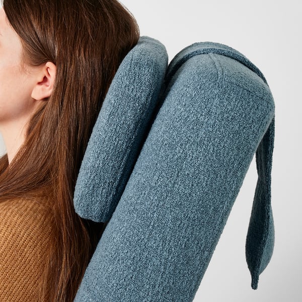 EKENÄSET Sillón, efecto de nogal/Axvall azul grisáceo oscuro