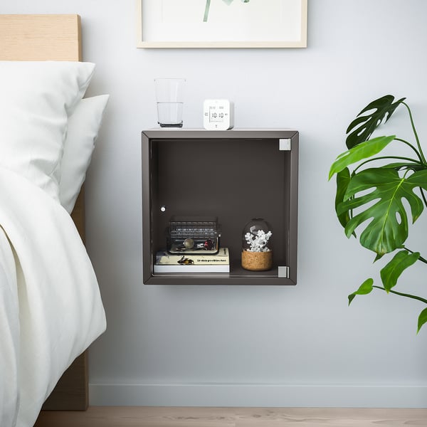 EKET Vitrina de pared, gris oscuro, 13 3/4x9 7/8x13 3/4 "