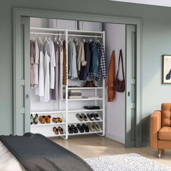 ELVARLI Combinación de armario, blanco, 64 7/8x15 3/4x85 "