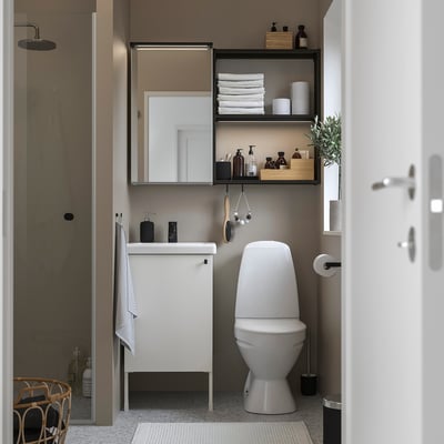 ENHET Baño, antracita/blanco, 18 "