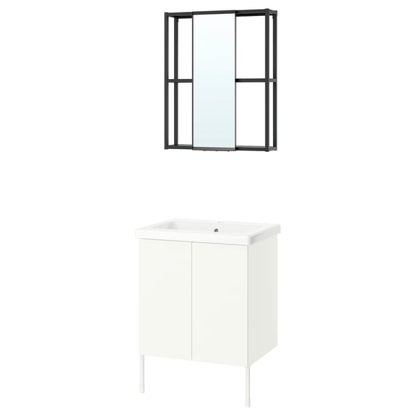 ENHET Baño, antracita/blanco, 24 "