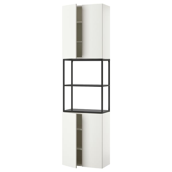ENHET Combinación de almacenaje, antracita/blanco, 24x12 3/4x90 "