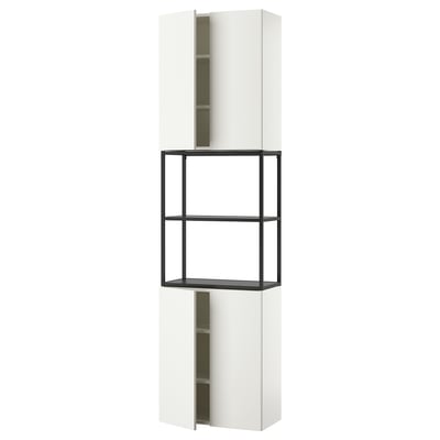 ENHET Combinación de almacenaje, antracita/blanco, 24x12 3/4x90 "