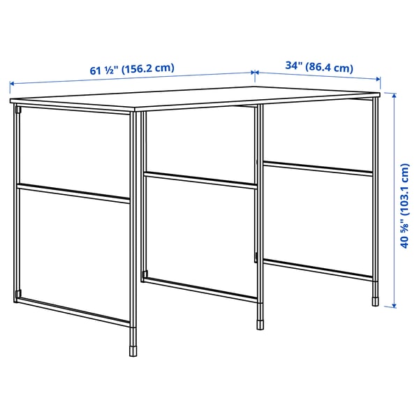 ENHET Combinación de almacenaje, blanco/blanco laminado, 61 1/2x34x40 5/8 "