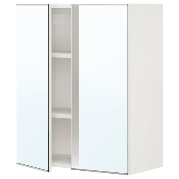ENHET Gabinete de espejo+2 puertas, blanco, 24x12 3/4x30 "