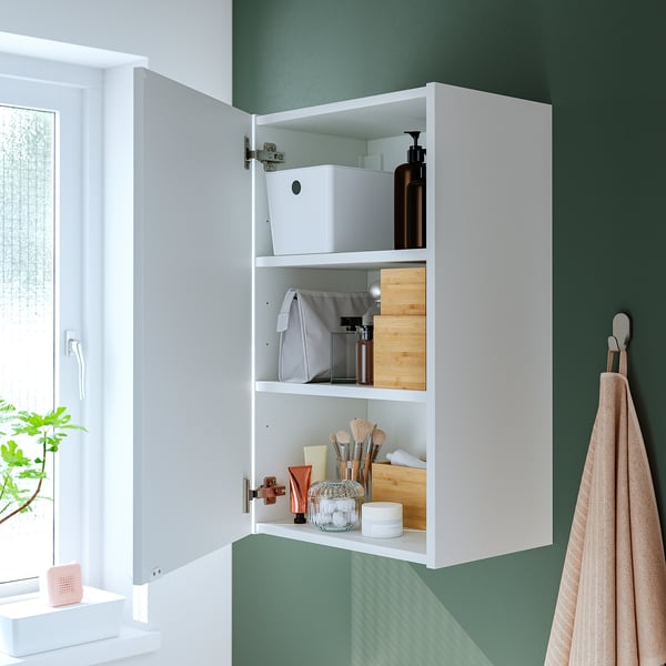 ENHET Gabinete de pared+puerta, blanco, 18x12 5/8x30 "