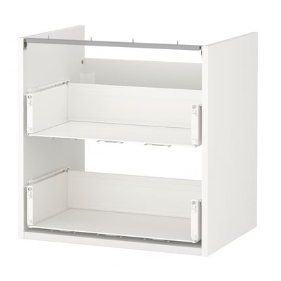 ENHET Mueble para baño+2 cajones, blanco, 24x18x24 "