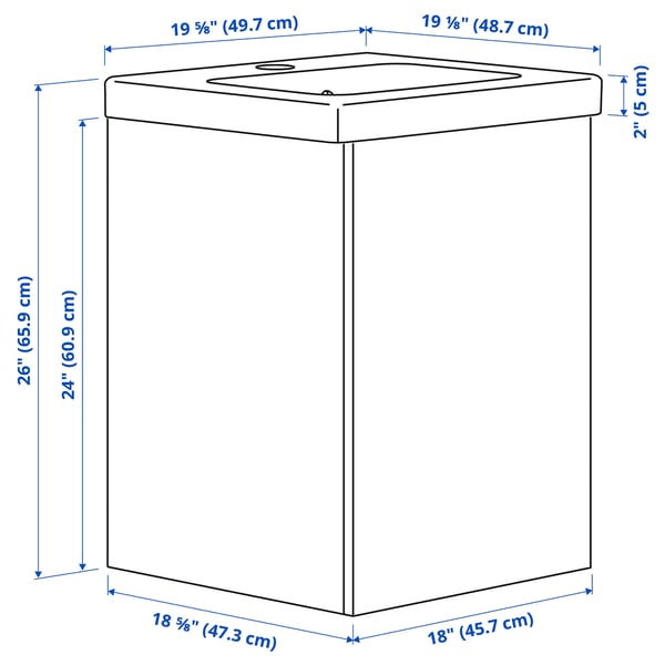 ENHET / TVÄLLEN Tocador de baño+puerta, blanco, 19 5/8x19 1/8x26 "