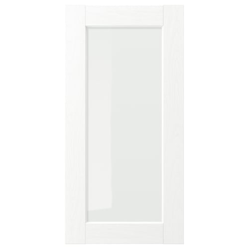 ENKÖPING Puerta de vidrio, blanco efecto madera, 15x30 "