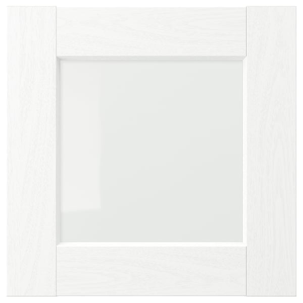 ENKÖPING Puerta de vidrio, blanco efecto madera, 15x15 "
