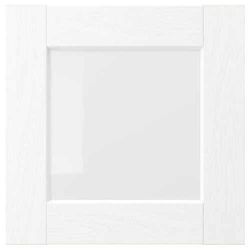 ENKÖPING Puerta de vidrio, blanco efecto madera, 15x15 "