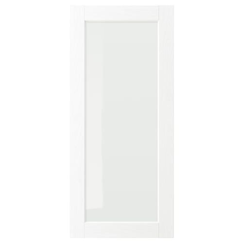 ENKÖPING Puerta de vidrio, blanco efecto madera, 18x40 "
