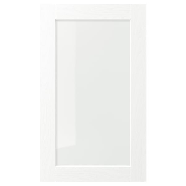 ENKÖPING Puerta de vidrio, blanco efecto madera, 18x30 "