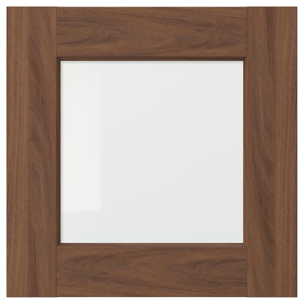 ENKÖPING Puerta de vidrio, marrón efecto de nogal, 15x15 "