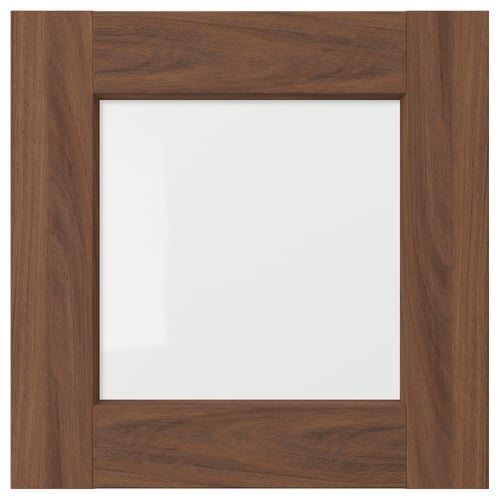 ENKÖPING Puerta de vidrio, marrón efecto de nogal, 15x15 "