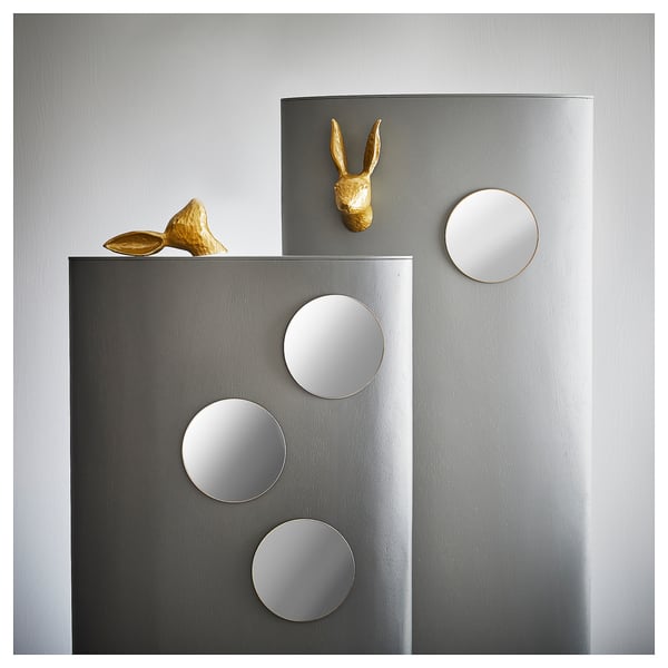 FÄRGEK Espejo decorativo, gris, 7 7/8 "
