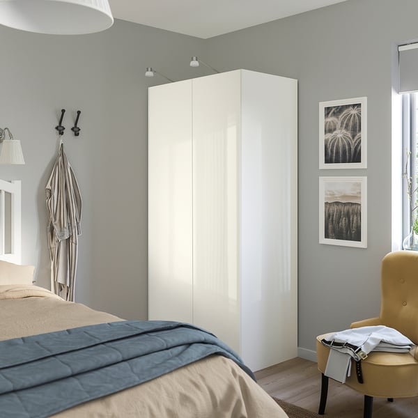 FARDAL Puerta, alto brillo blanco, 9 5/8x76 5/8 "