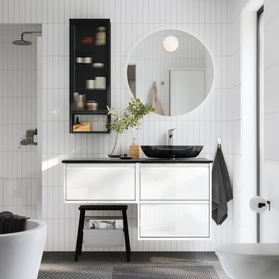 FAXÄLVEN Espejo+luz integrada, 31 1/2 "