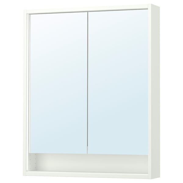 FAXÄLVEN Gabinete de espejo+luz integrada, blanco, 30x6x37 "