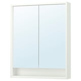 FAXÄLVEN Gabinete de espejo+luz integrada, blanco, 30x6x37 "