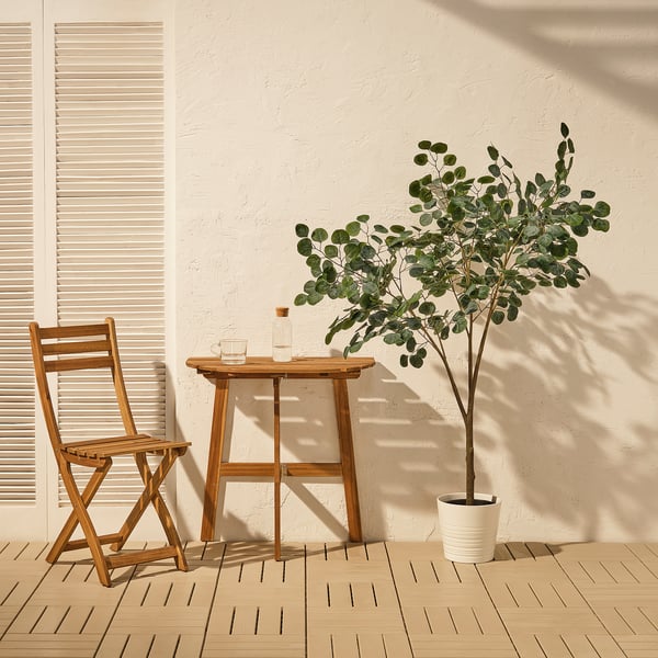 FEJKA Planta artificial en maceta, interior/exterior eucalipto, 7 ½ "