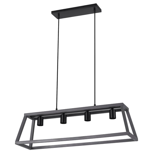 FELSISK Lámpara colgante con 4 bombillas, madera gris, 32 "
