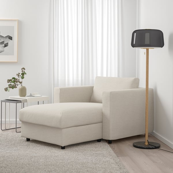 FINNALA Chaise longue, Gunnared beige