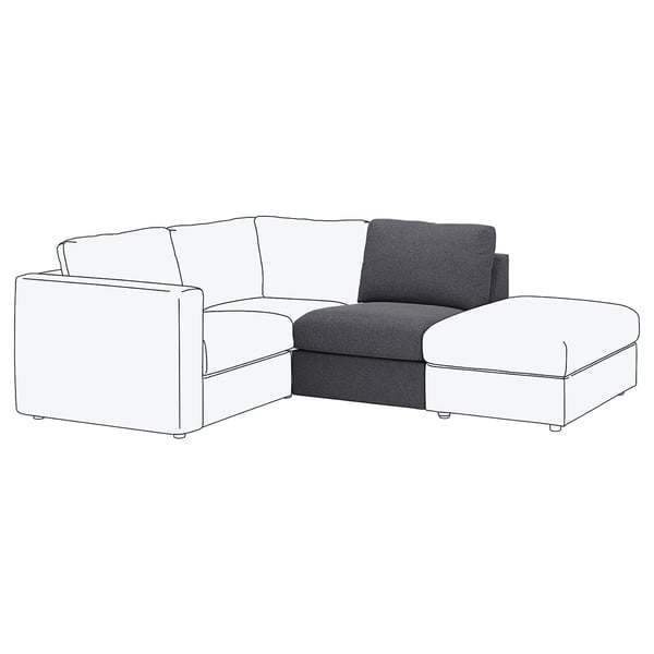 FINNALA Módulo seccional, 1 plaza, Gunnared gris intermedio