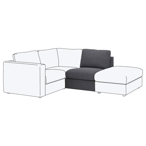 FINNALA Módulo seccional, 1 plaza, Gunnared gris intermedio