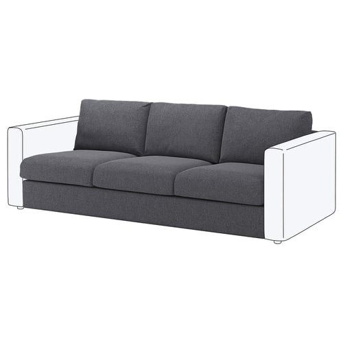 FINNALA Módulo seccional, 3 plazas, Gunnared gris intermedio