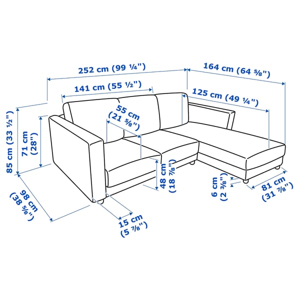 FINNALA Módulo seccional, 4 plazas, Gunnared gris intermedio