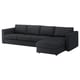 FINNALA Sofá 4 plazas+chaise longue, Tallmyra negro/gris