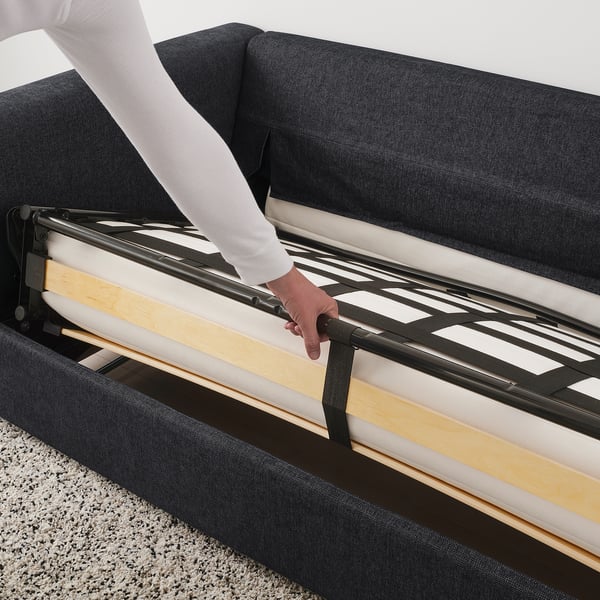 FINNALA Sofá cama, Tallmyra negro/gris