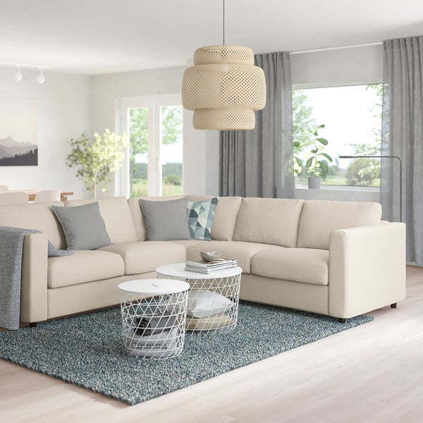 FINNALA Sofá esquinero, 4 plazas, Gunnared beige
