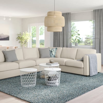 FINNALA Sofá esquinero, 5 plazas, Gunnared beige