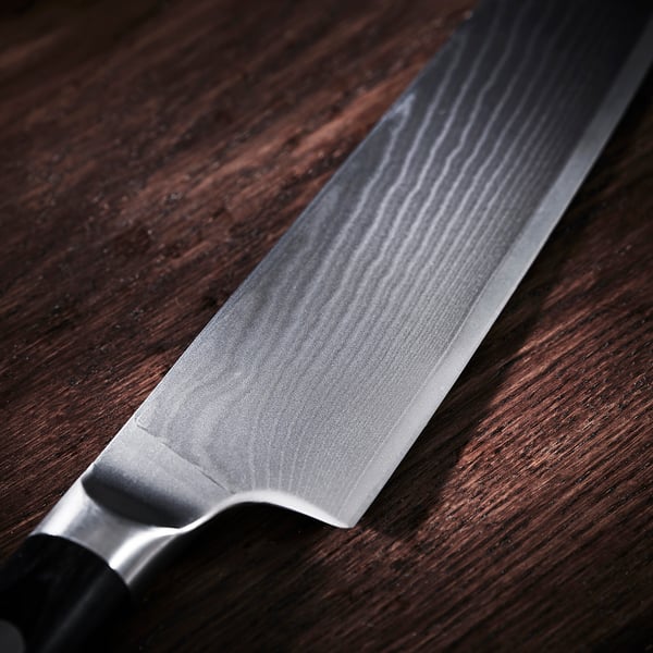 FJÄLLRÖDING Cuchillo de chef, acero de Damasco/negro, 9 "