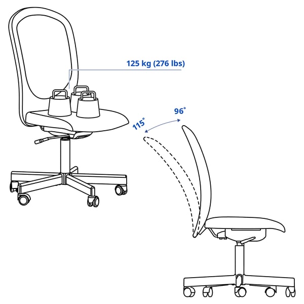 FLINTAN Silla de trabajo, negro