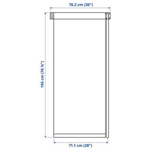 FRIDANS Persiana enrollable opaca, blanco, 30x76 ¾ "