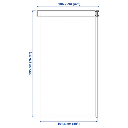 FRIDANS Persiana enrollable opaca, blanco, 42x76 ¾ "